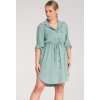 Mintové dámske košeľové šaty s náprsnými vreckami