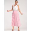 Svetloružová dámska plisovaná midi sukňa s bodkami
