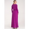 Fuchsiové dámske maxi šaty s dlhým rukávom