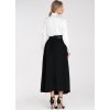 Elegantná čierna dámska midi sukňa s vreckami