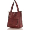 MARCO MAZZINI Tmavo červená dámska kožená shopper kabelka