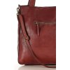 MARCO MAZZINI Tmavo červená dámska kožená shopper kabelka