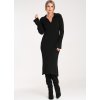 Čierne dámske priliehavé šaty s golierom
