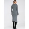 Sivé dámske priliehavé šaty s golierom
