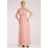 Ružové dámske dlhé šaty so širokým ramienkom