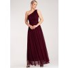 Vínové dámske dlhé šaty so širokým ramienkom