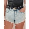Modré dámske džínsové šortky s viazaním na bokoch COOL SUMMER