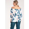 Bielo-modrá dámska španielska blúzka so širokým výstrihom