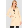 Béžový dámsky elegantný krátky kabát s vreckami