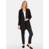 Čierny dámsky elegantný krátky kabát s vreckami