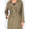 Khaki dámsky dvojradový kabát