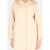 Svetlobéžový dámsky jednoradový kabát s golierom