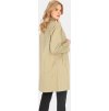 Khaki dámsky jednoradový kabát s golierom