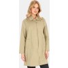 Khaki dámsky jednoradový kabát s golierom