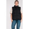 Čierna dámska prešívaná vesta s vreckami