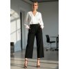 Čierne dámske elegantné rovné nohavice