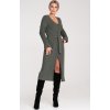 Olivovo zelené dámske pletené šaty s viskózou