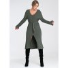 Olivovo zelené dámske pletené šaty s viskózou