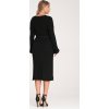 Čierne dámske pletené šaty s viskózou