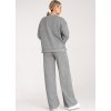 Sivá dámska tepláková súprava z viskózy so širokými nohavicami