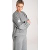 Sivá dámska tepláková súprava z viskózy so širokými nohavicami