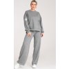 Sivá dámska tepláková súprava z viskózy so širokými nohavicami