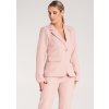 Dámsky ružový elegantný komplet so sakom a nohavicami