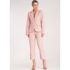 Dámsky ružový elegantný komplet so sakom a nohavicami