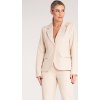 Dámsky svetlobéžový elegantný komplet so sakom a nohavicami