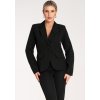 Dámsky čierny elegantný komplet so sakom a nohavicami