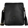 Peterson Čierna pánska kožená messenger taška