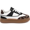 Dámske čierno-biele sneakersy s leopardími vsadkami