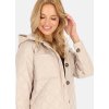 Ľahká béžová prešívaná dámska bunda s kapucňou
