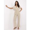 Svetlobéžový dámsky mušelínový overal s vreckami