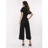 Čierny dámsky overal s obálkovým výstrihom (Veľkosť ONE SIZE)
