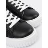 Čierne dámske tenisky na platforme s bielymi detailmi