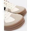 Béžovo-biele dámske sneakersy s čiernymi vsadkami