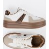 Dámske béžovo-biele sneakersy s leopardími vsadkami