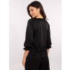 Čierna dámska blúzka s volánmi na rukávoch