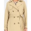 Svetlobéžový dámsky dvojradový kabát s opaskom