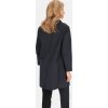 Tmavomodrý dámsky jednoradový kabát s golierom