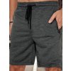 Pánske tmavosivé teplákové kraťase s elastickým pásom