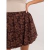 Hnedá dámska mini sukňa s kvetinovou potlačou