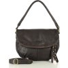 MARCO MAZZINI Tmavohnedá dámska veľká kožená crossbody kabelka (Veľkosť ONE SIZE)