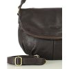 MARCO MAZZINI Tmavohnedá dámska veľká kožená crossbody kabelka (Veľkosť ONE SIZE)