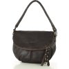 MARCO MAZZINI Tmavohnedá dámska veľká kožená crossbody kabelka (Veľkosť ONE SIZE)