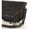 MARCO MAZZINI Tmavohnedá dámska veľká kožená crossbody kabelka (Veľkosť ONE SIZE)