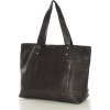 MARCO MAZZINI Čokoládovo hnedá dámska kožená shopper kabelka s priehradkami (Veľkosť ONE SIZE)