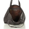 MARCO MAZZINI Čokoládovo hnedá dámska kožená shopper kabelka s priehradkami (Veľkosť ONE SIZE)