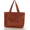 MARCO MAZZINI Hnedá dámska kožená shopper kabelka s priehradkami (Veľkosť ONE SIZE)